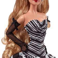 Barbie 65° Anniversario  Bambola da Collezione con Abito Bianco e Nero Iconico