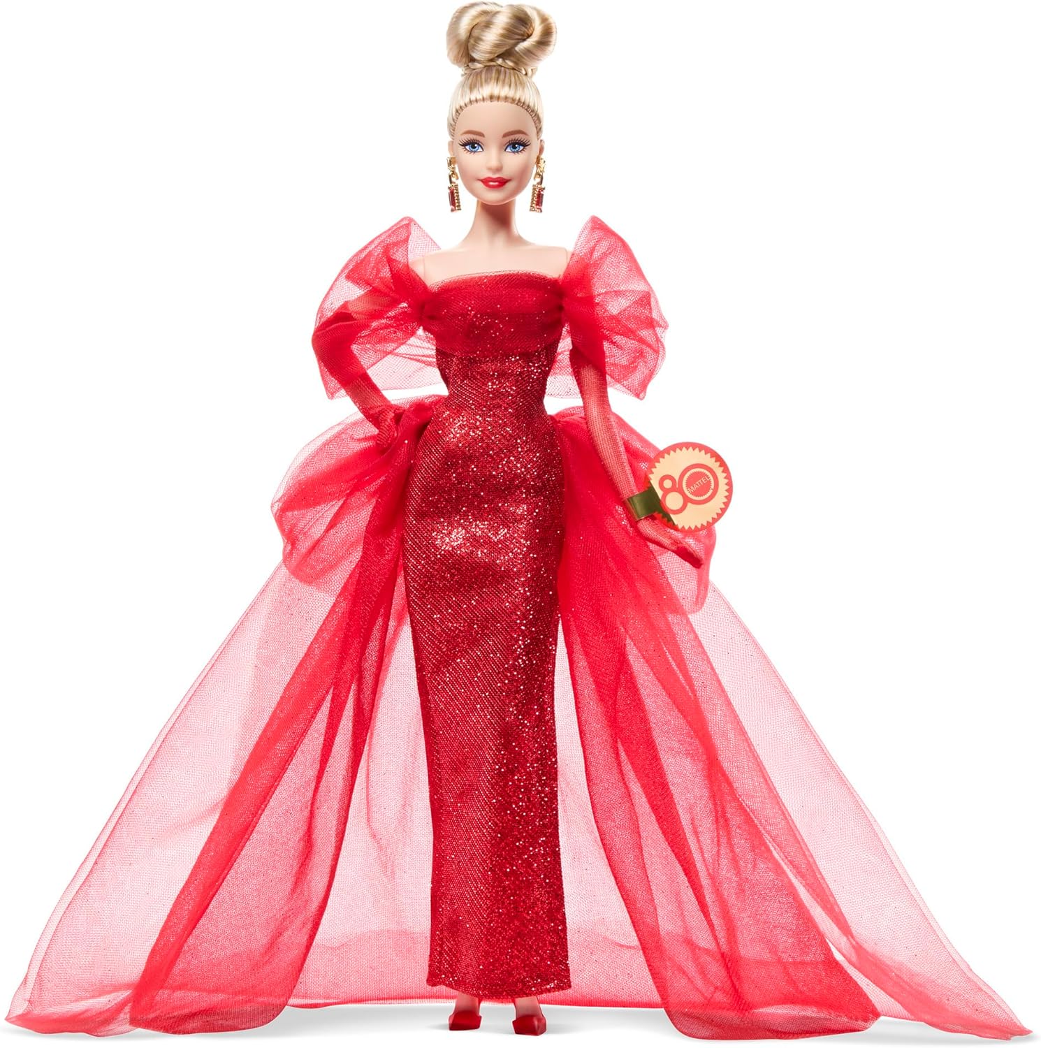 Barbie Signature Mattel 80° Anniversario  Bambola da Collezione con Abito Rosso