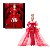 Barbie Signature Mattel 80° Anniversario  Bambola da Collezione con Abito Rosso