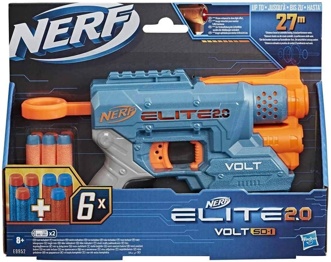 Nerf Elite 2.0 Volt SD-1  Blaster con Puntatore Luminoso e 6 Dardi Inclusi