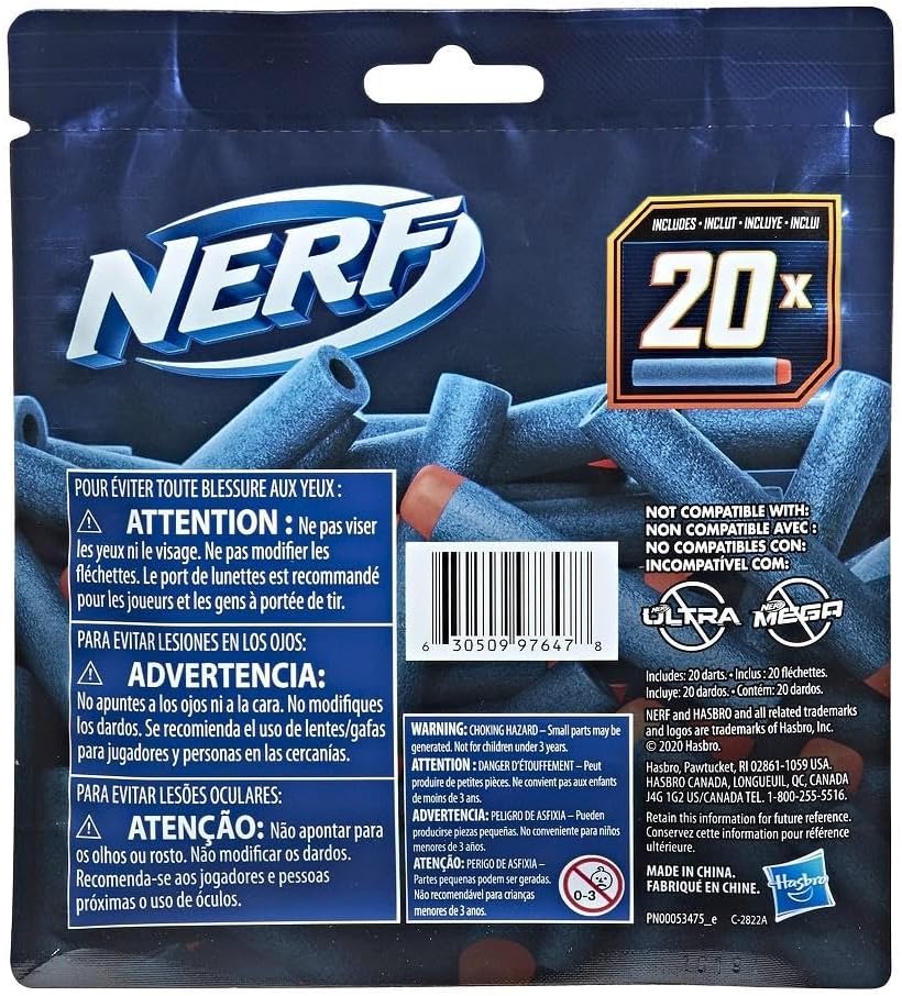 Hasbro Nerf Elite 2.0  Set Ricambio 20 Dardi Ufficiali per Blaster