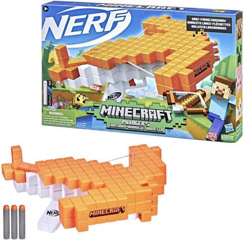 Nerf Minecraft Pillager’s Crossbow  Balestra Lancia-Dardi con 3 Dardi Elite Inc