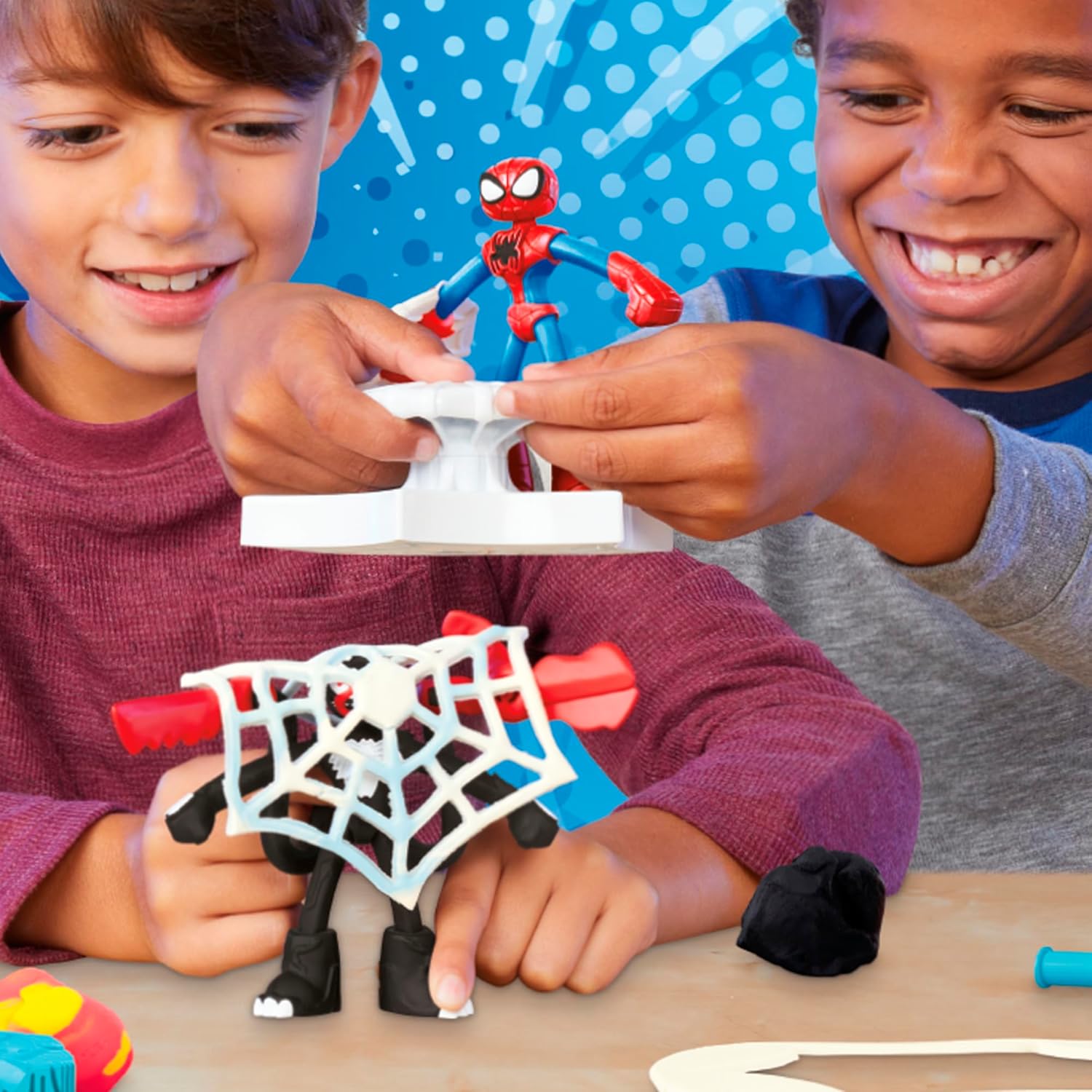 Play-Doh Marvel Spider-Man Lancia e Taglia  Set Creativo con 2 Action Figure
