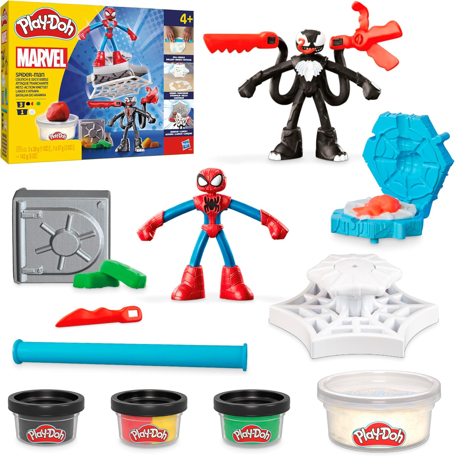 Play-Doh Marvel Spider-Man Lancia e Taglia  Set Creativo con 2 Action Figure