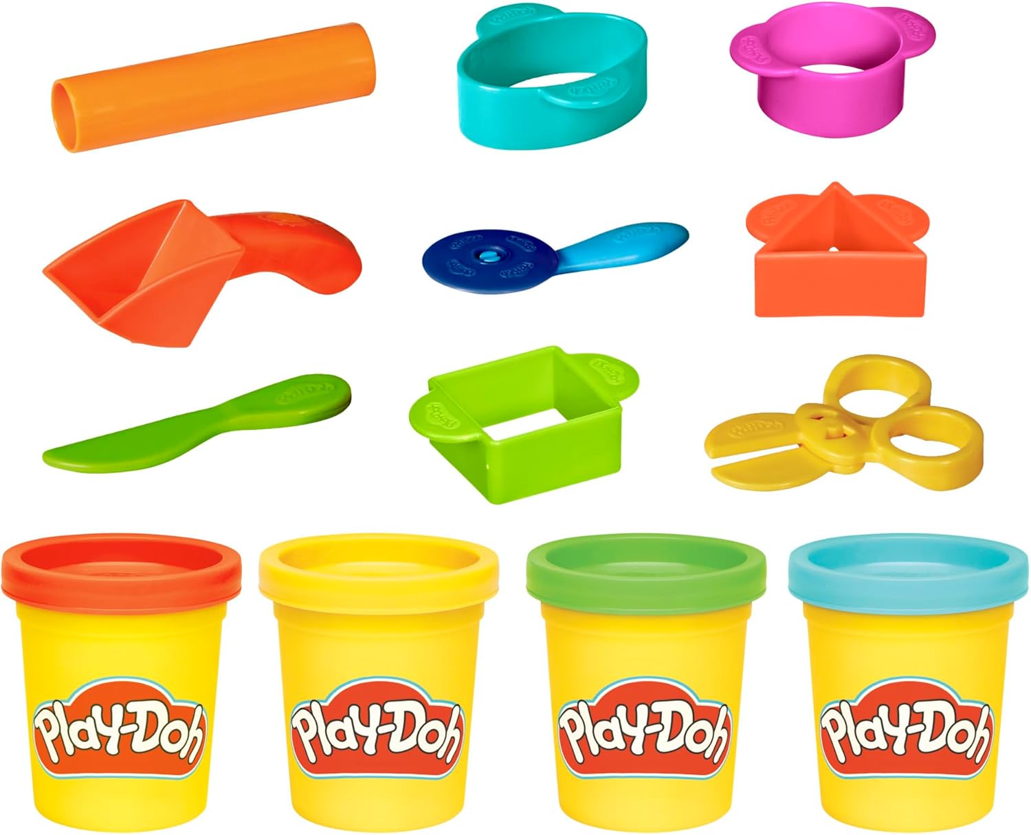 Play-Doh Starter Set  Con 9 Attrezzi Creativi e 4 Vasetti di Pasta da Modellare