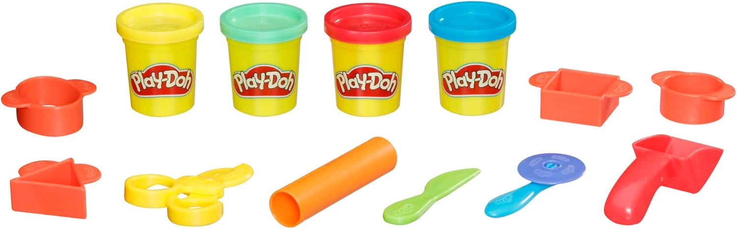 Play-Doh Starter Set  Con 9 Attrezzi Creativi e 4 Vasetti di Pasta da Modellare