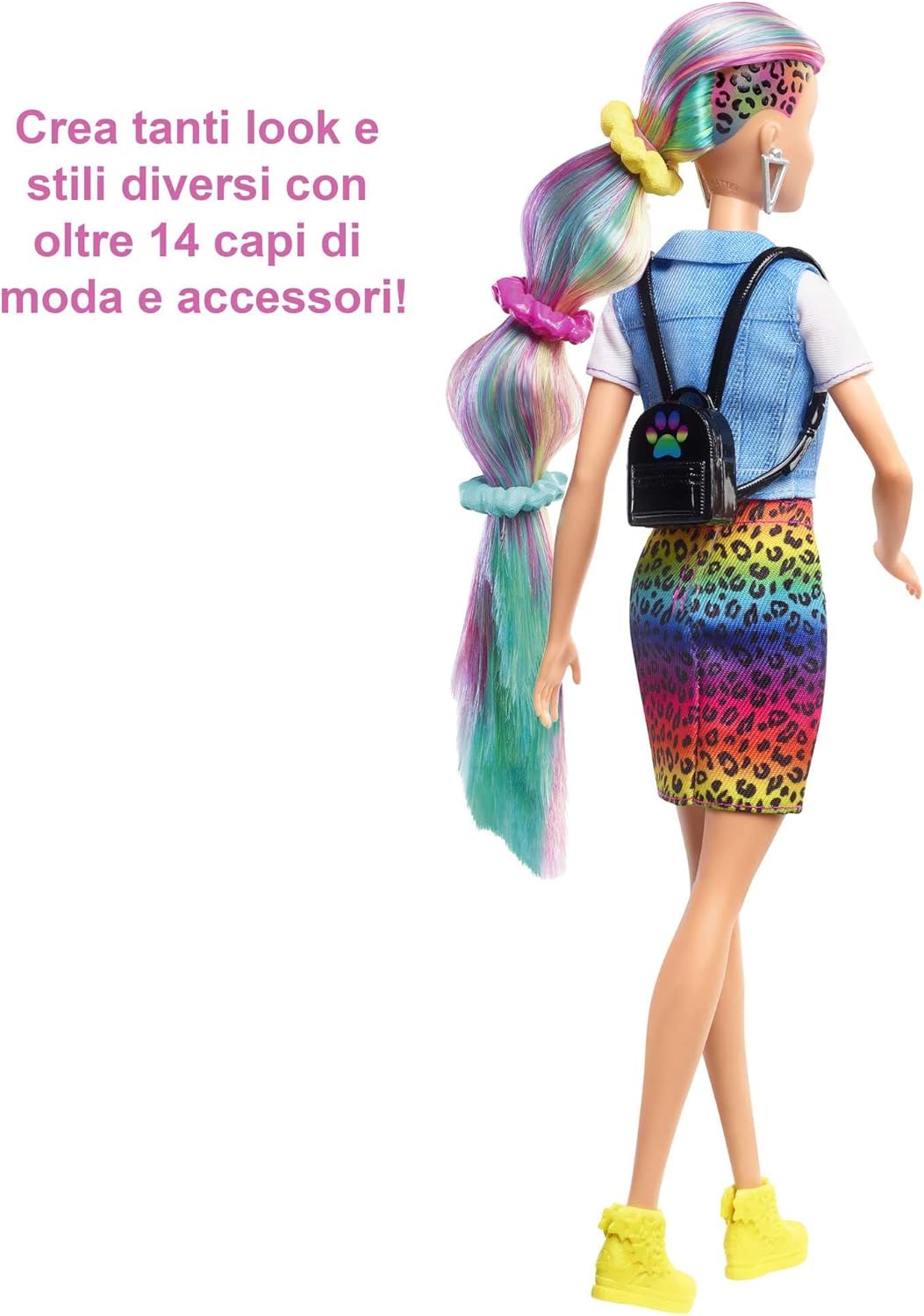 Barbie Capelli Multicolor GRN81  Bambola con Cambio Colore e Accessori Moda