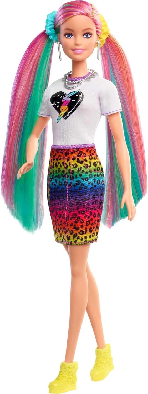 Barbie Capelli Multicolor GRN81  Bambola con Cambio Colore e Accessori Moda