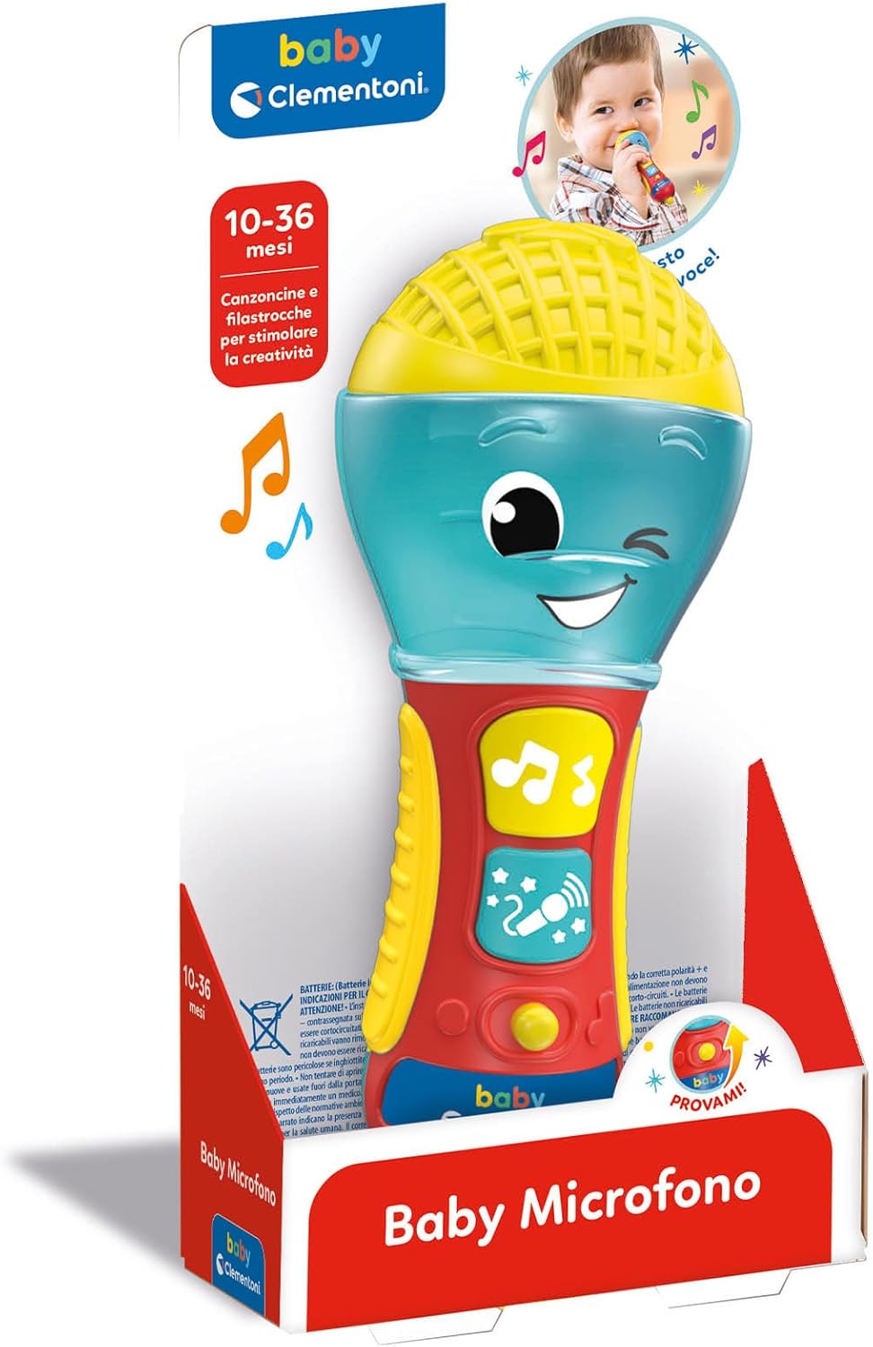Clementoni Baby Microfono  Gioco Musicale Elettronico con Luci e Suoni