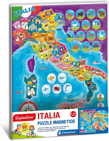 Clementoni Italia Puzzle Magnetico Gioco Educativo 4 in 1 con Mappa dell Italia