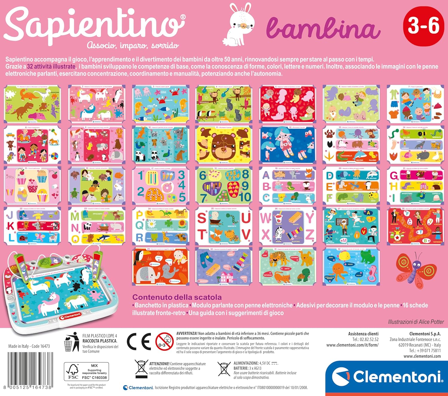 Clementoni Sapientino Bambina  Gioco Educativo con Penne Parlanti