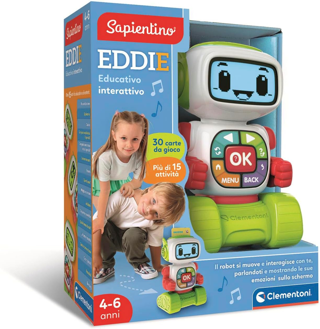 Clementoni Sapientino Eddie Robot Educativo Interattivo 4/6 Anni