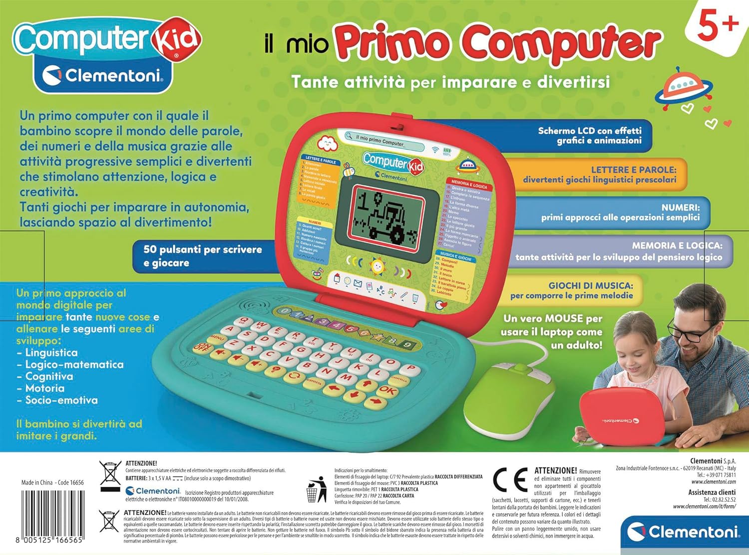 Clementoni Il Mio Primo Computer con Mouse Gioco Educativo Interattvo
