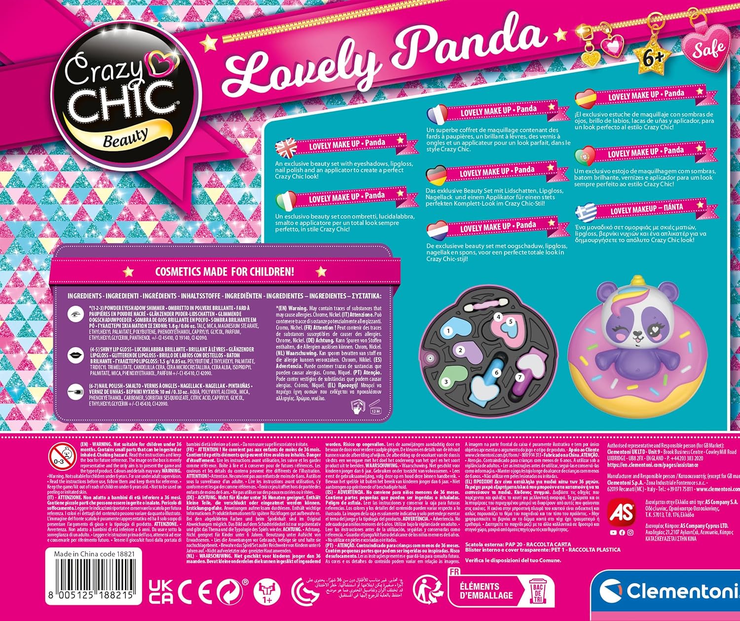 Clementoni Crazy Chic Lovely Make Up Panda | Set Trucco Bambina 6+
