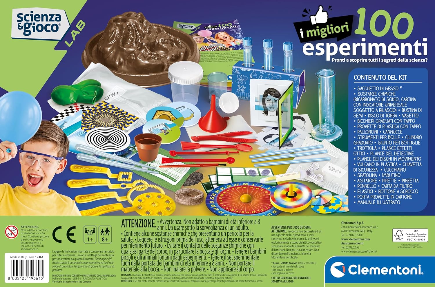 Clementoni Scienza & Gioco Migliori 100 Esperimenti Laboratorio Scientifico