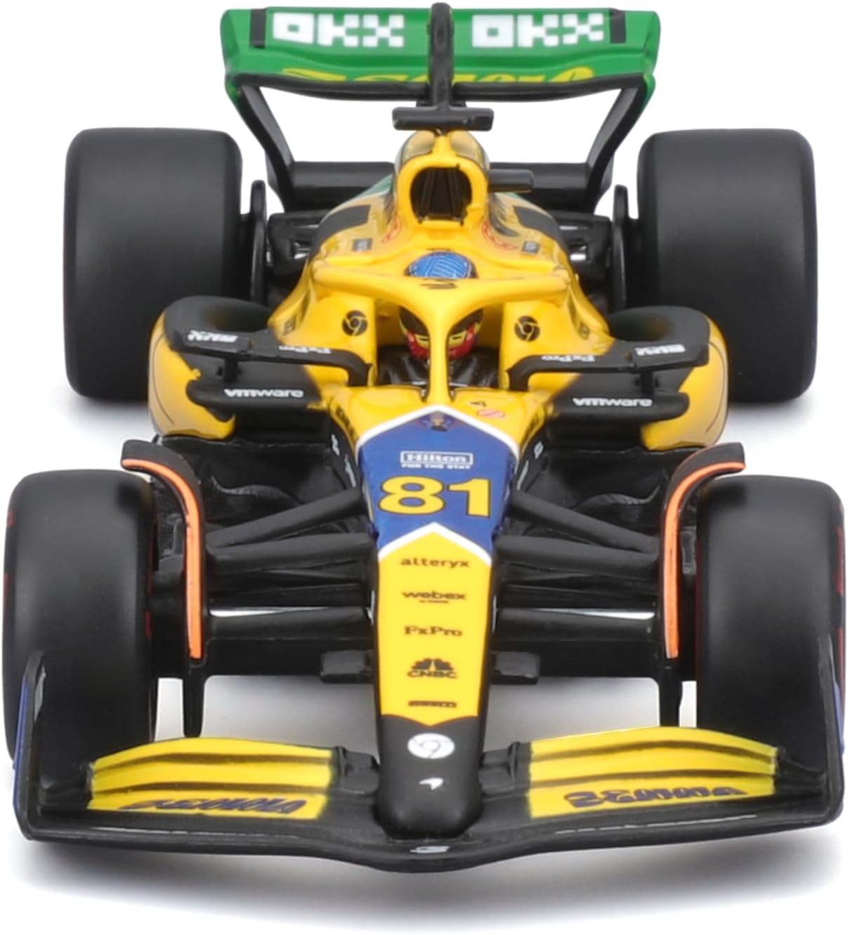 18-38215 Bburago McLaren F1 Team MCL38 #81 Piastri con casco Monaco Gran Prix 24
