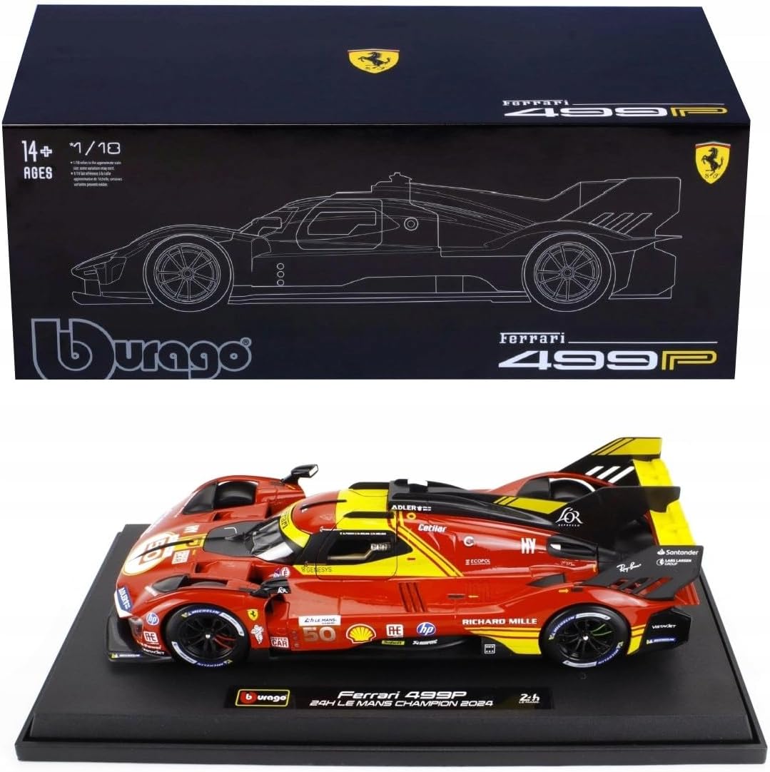 1816312 Bburago Ferrari 499P LHM #50 2024 24H le Mans Champion Version Hard case