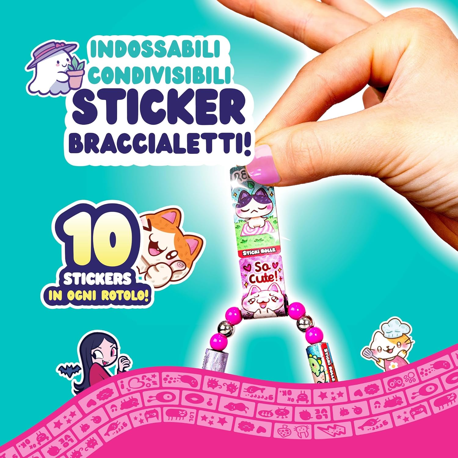 12028017 Ravensburger Sticki Rolls Serie 2 Braccialetto con 70 Sticker