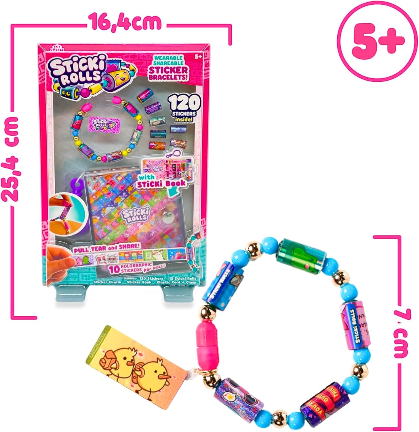 Ravensburger Sticki Rolls con Libretto SkyCastle Braccialetto con 120 Sticker