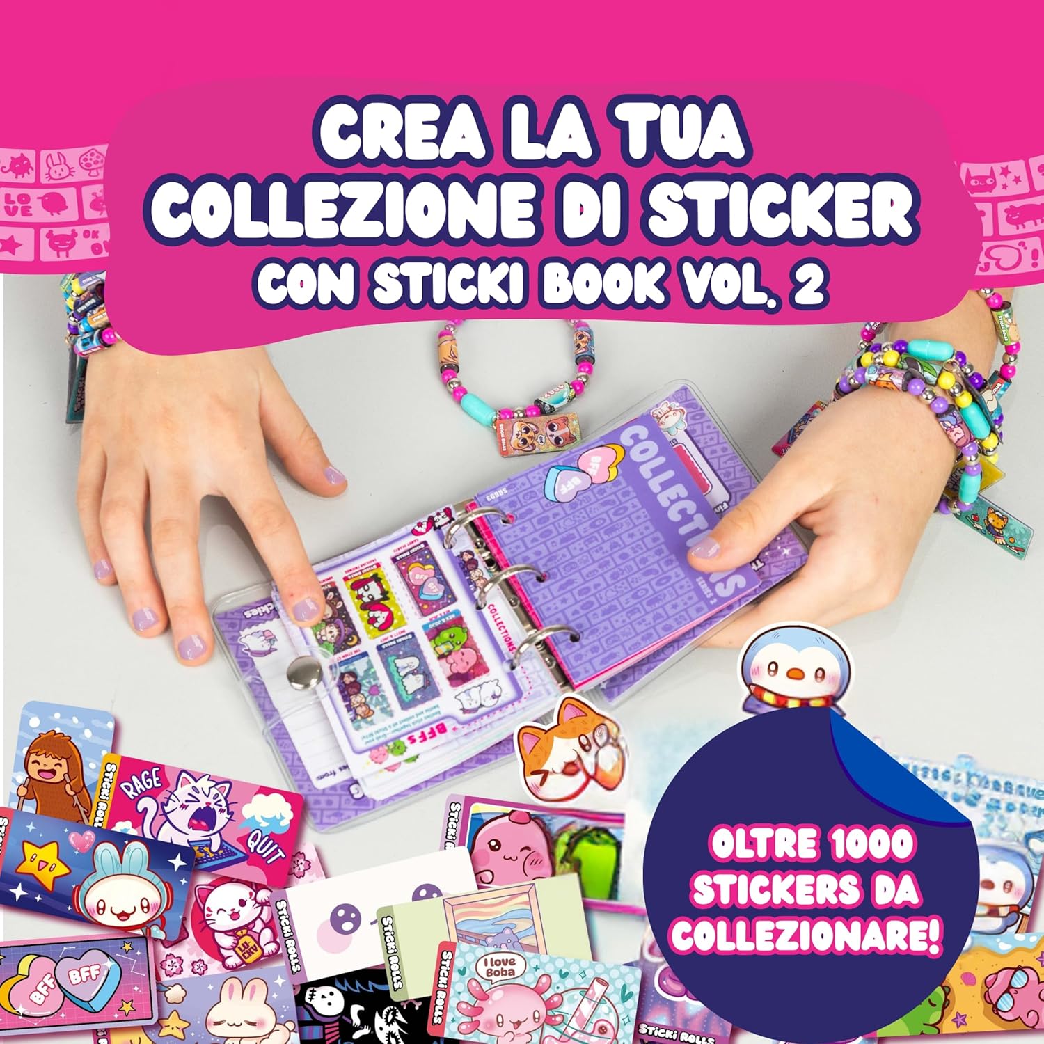 Ravensburger Sticki Rolls con Libretto SkyCastle Braccialetto con 120 Sticker