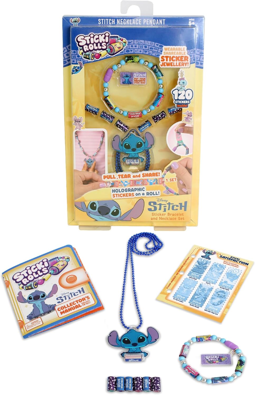 Ravensburger Sticki Rolls Set con Pendente Stitch SkyCastle, Bracciale Collana