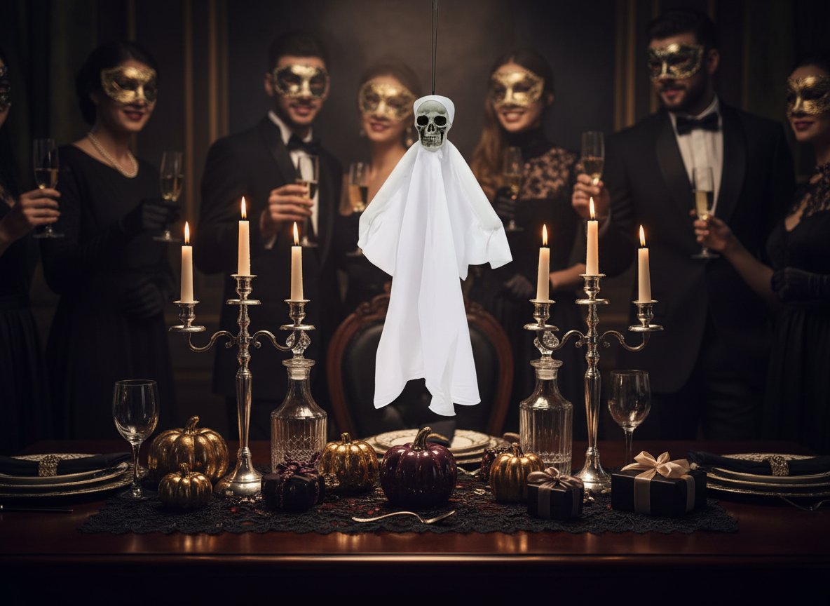 Appendino Fantasma Bianco | Decorazione Halloween Spaventosa per Casa e Festa