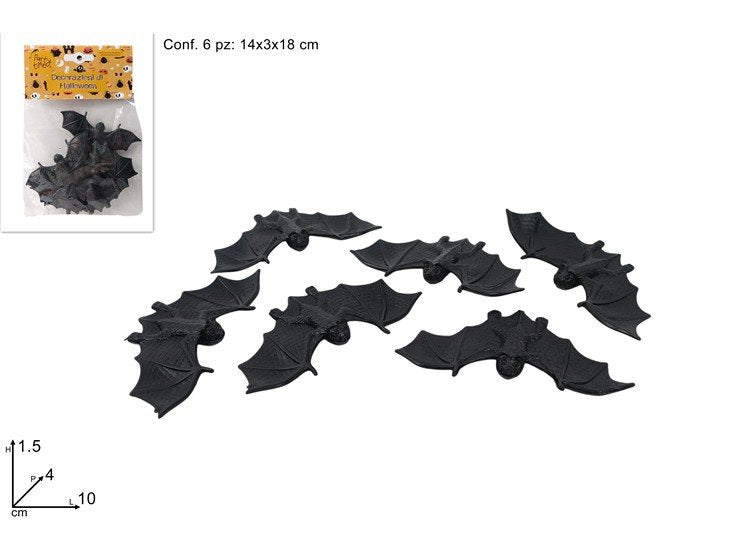 Pipistrelli Finti Halloween 6 Pezzi | Decorazioni Spaventose per Festa e Casa