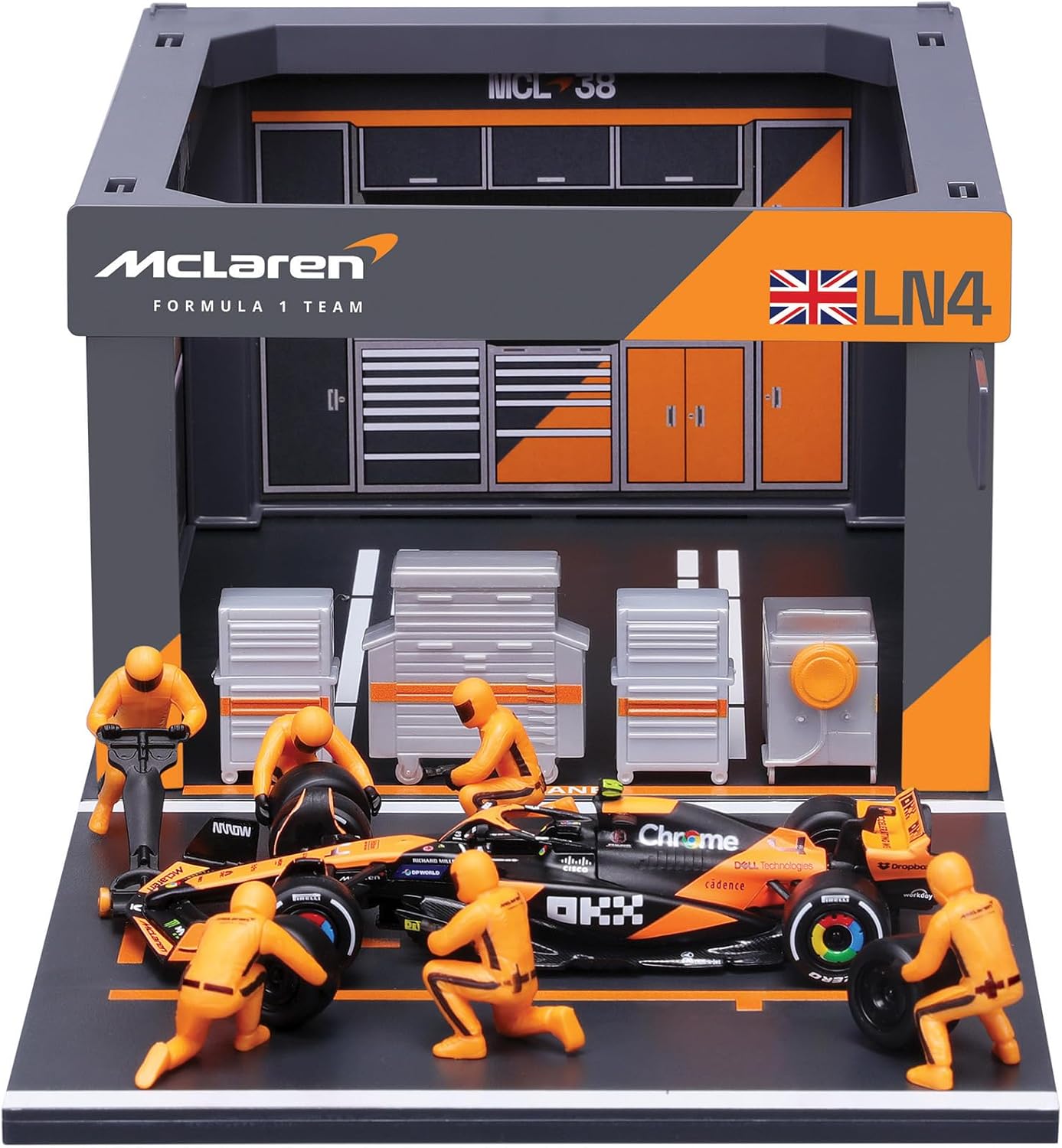 *18-38451N BBurago Pit Stop F1 Mclaren Mcl38 2024 #4 Norris special livery 1:43