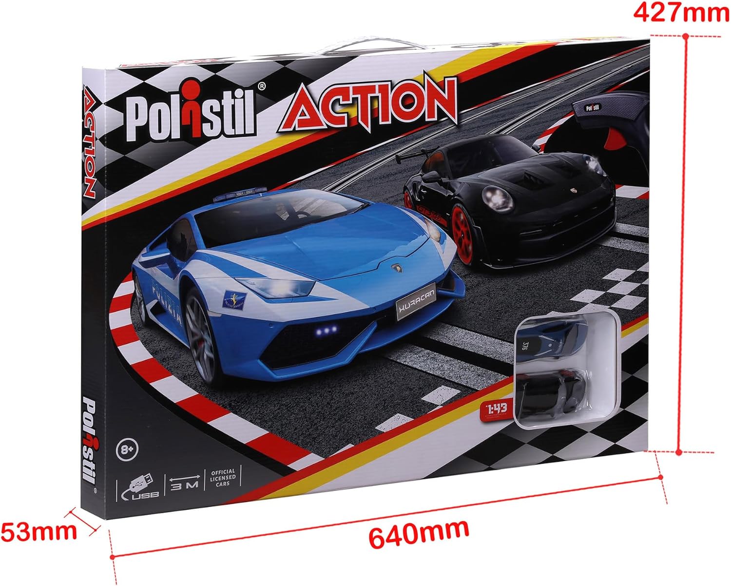 * 96151  Bburago Polistil Action Pista Elettrica con Lamborghini Huracan Polizia