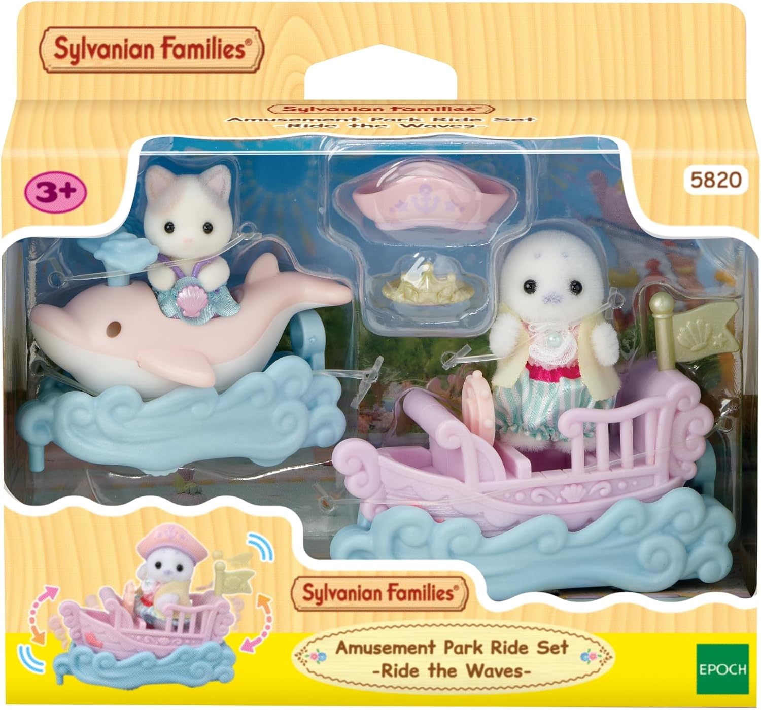 05820 Sylvanian Families Il Trenino del Mare Set Amusement Park con Personaggi