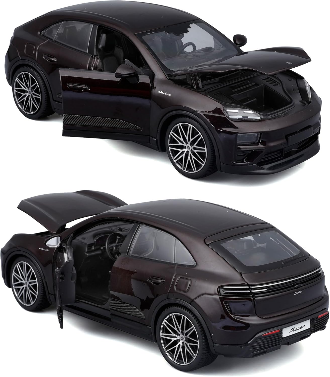 *18-21104 N Bburago Porsche Macan Turbo Electric 1:24  Modello Auto Nera
