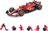 18-36862L Bburago Ferrari SF-24 Leclerc Pit Stop 1:43  Set F1 Ufficiale