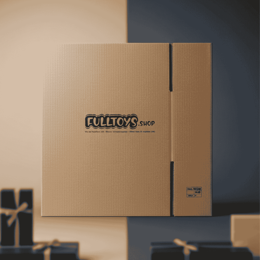 Scatola rigida FullToys.shop in cartone kraft  imballo resistente con logo