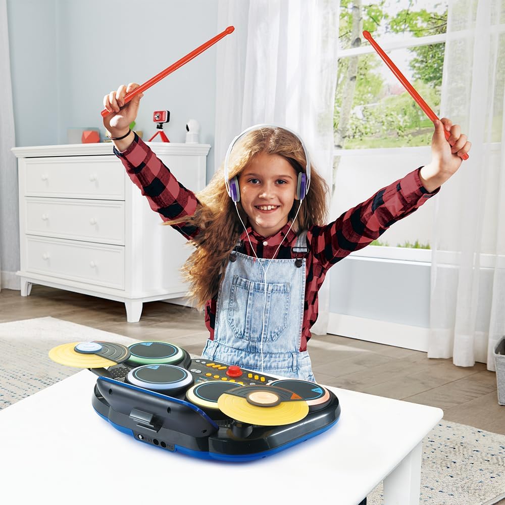 VTech Kidi DJ Drums Batteria Elettronica per Bambini con Luci Bluetooth e Microf