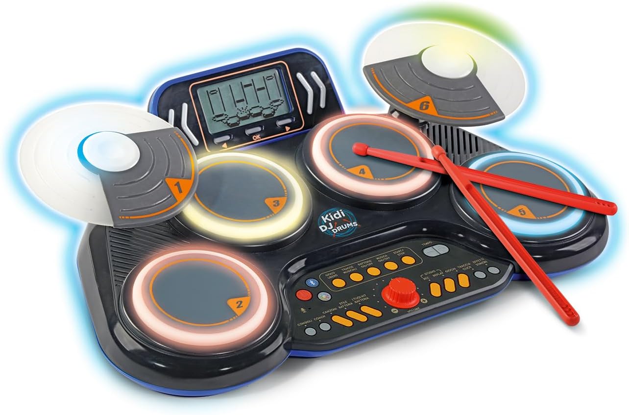 VTech Kidi DJ Drums Batteria Elettronica per Bambini con Luci Bluetooth e Microf