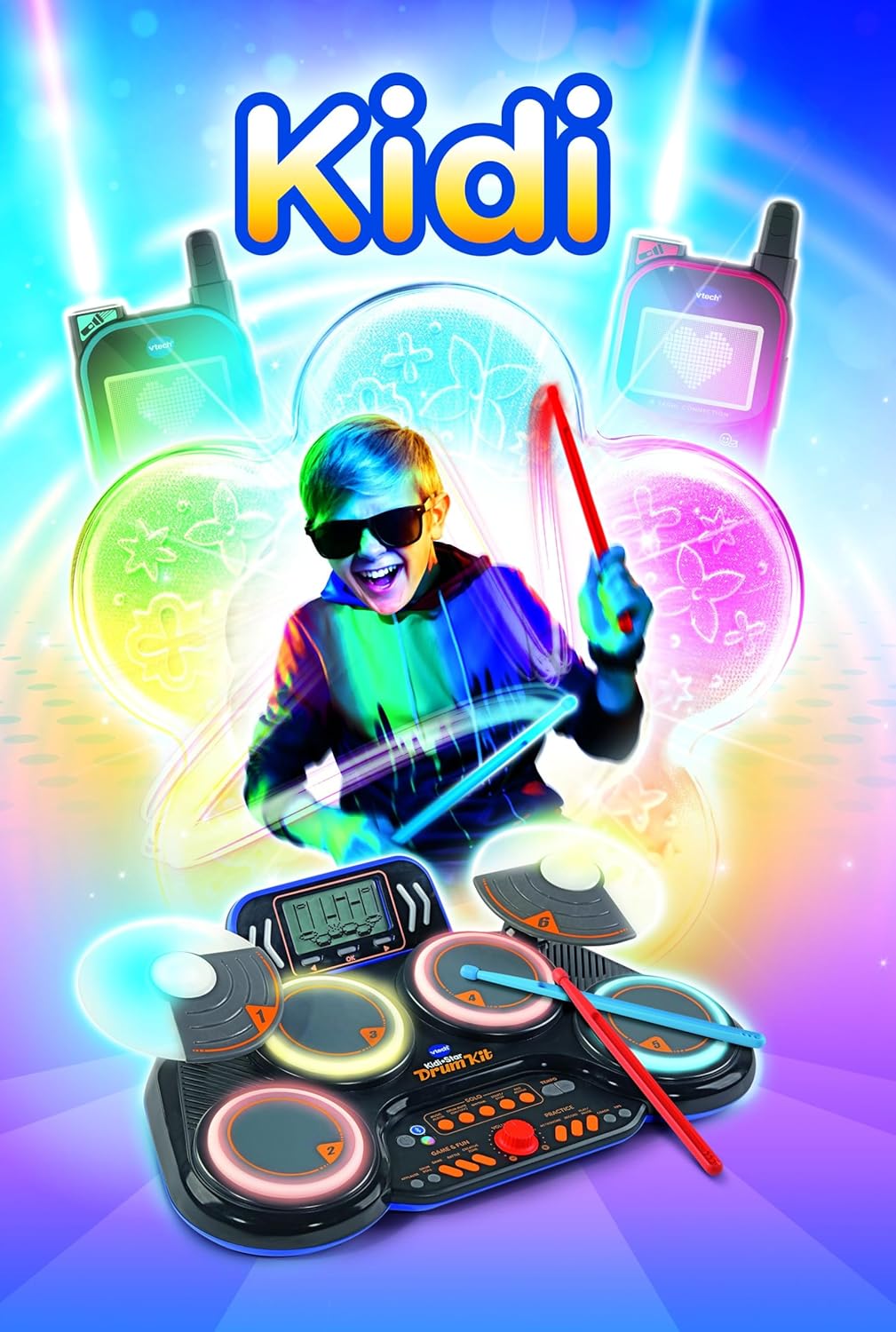 VTech Kidi DJ Drums Batteria Elettronica per Bambini con Luci Bluetooth e Microf