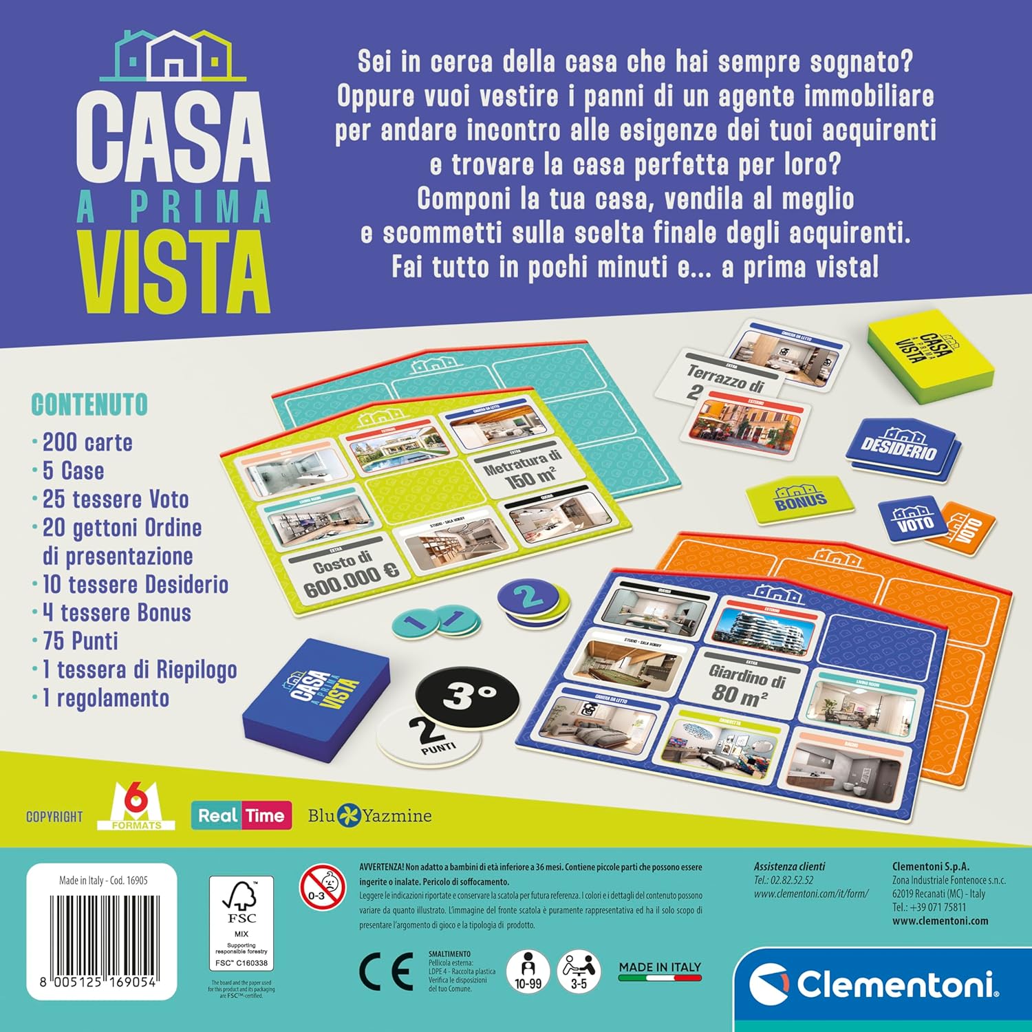 16905 Clementoni Casa a Prima Vista  Gioco da Tavolo Ispirato al Programma TV