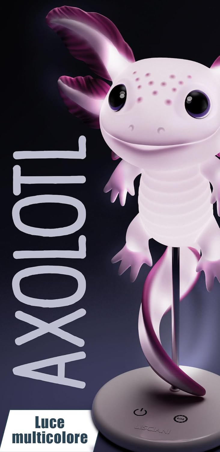 113590 Lisciani Rainy Days Axolotl Lampada LED Multicolore per Bambini