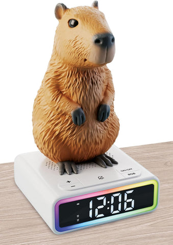 113576 Lisciani Rainy Days Capybara  Sveglia LED con Figura Capibara