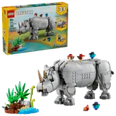 31171 LEGO Animali selvatici: maestoso rinoceronte con uccelli