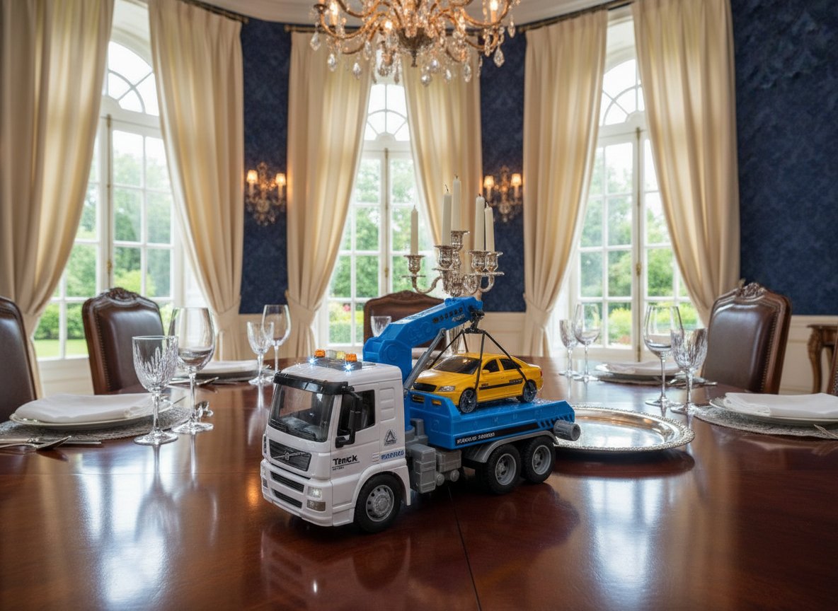 0344 ReelToys Service Truck  Camion a Frizione con Veicolo, Luci e Suoni