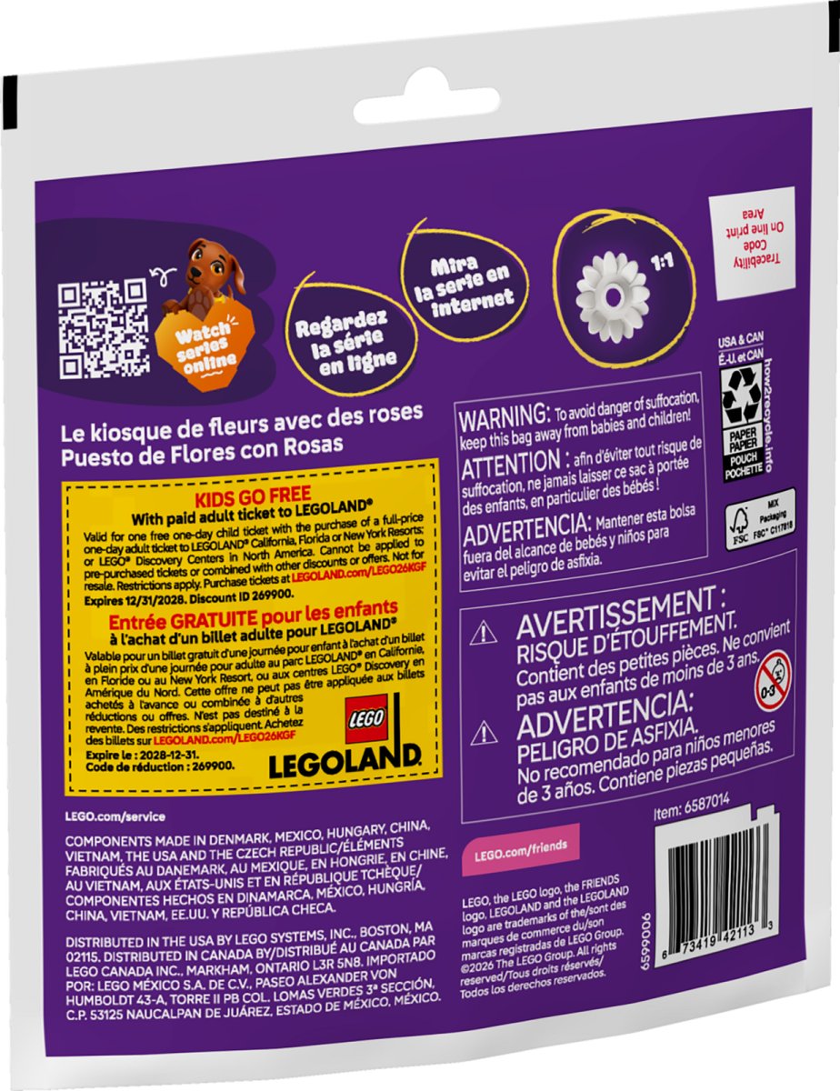 30721 LEGO Polybag Friends Recruitment Bags Bancarella di fiori con rose