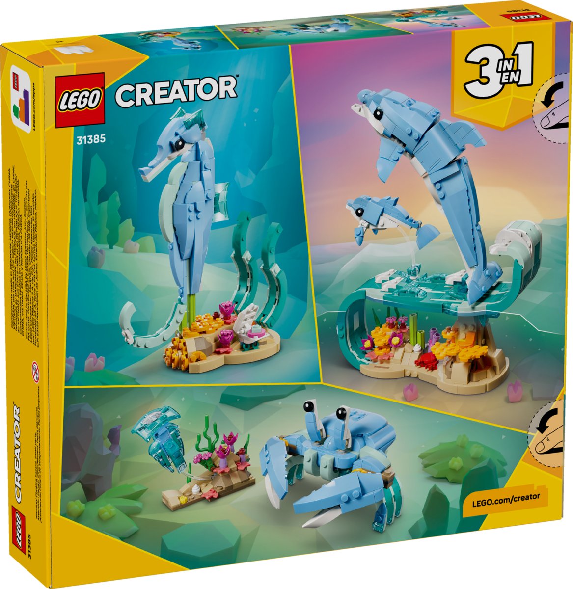 31385 LEGO Creator Animali marini: meravigliosi delfini