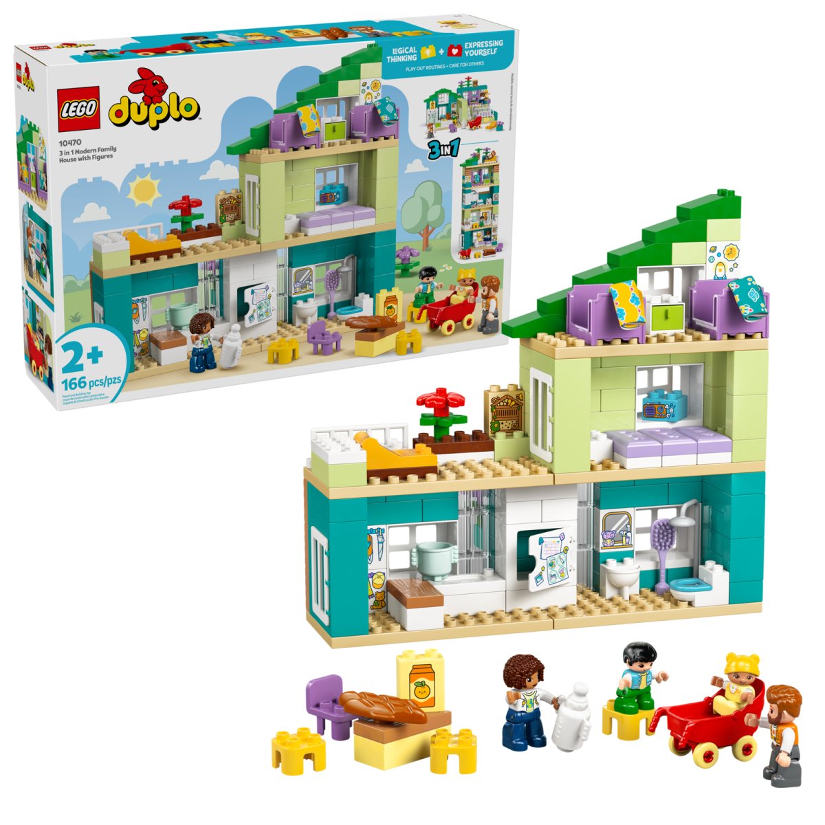 10470 LEGO DUPLO Town Casa familiare moderna 3 in 1 con personaggi