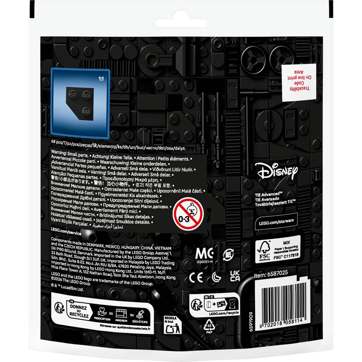 30727 LEGO Polybag Star Wars Recruitment Bags Mini-modello di TIE Advanced™