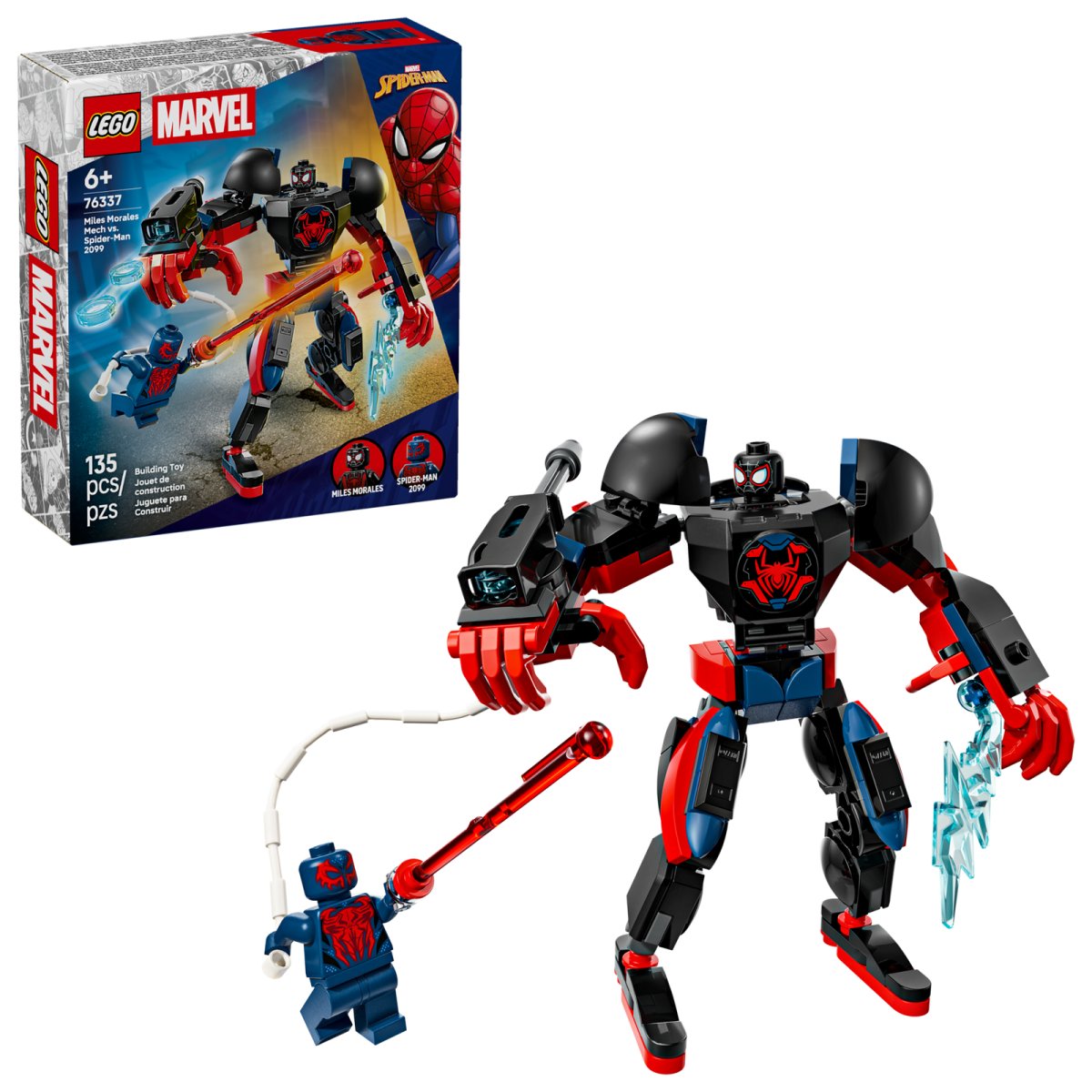 76337 LEGO Super Heroes Marvel Mech di Miles Morales vs. Spider-Man 2099