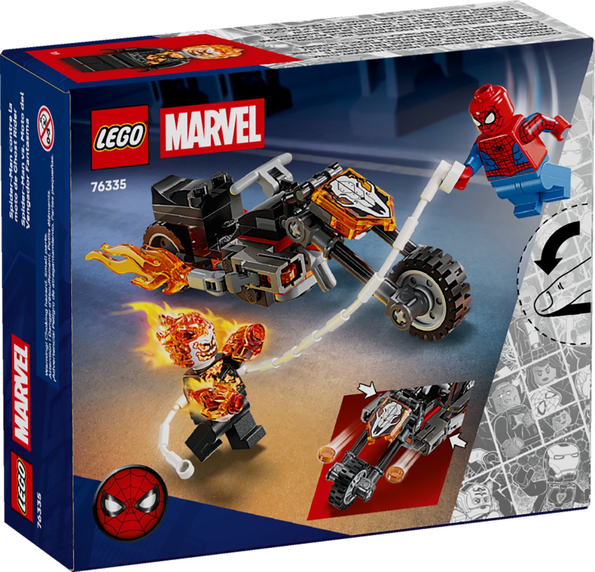 76335 LEGO Super Heroes Marvel Spider-Man vs. Ghost Rider in motocicletta