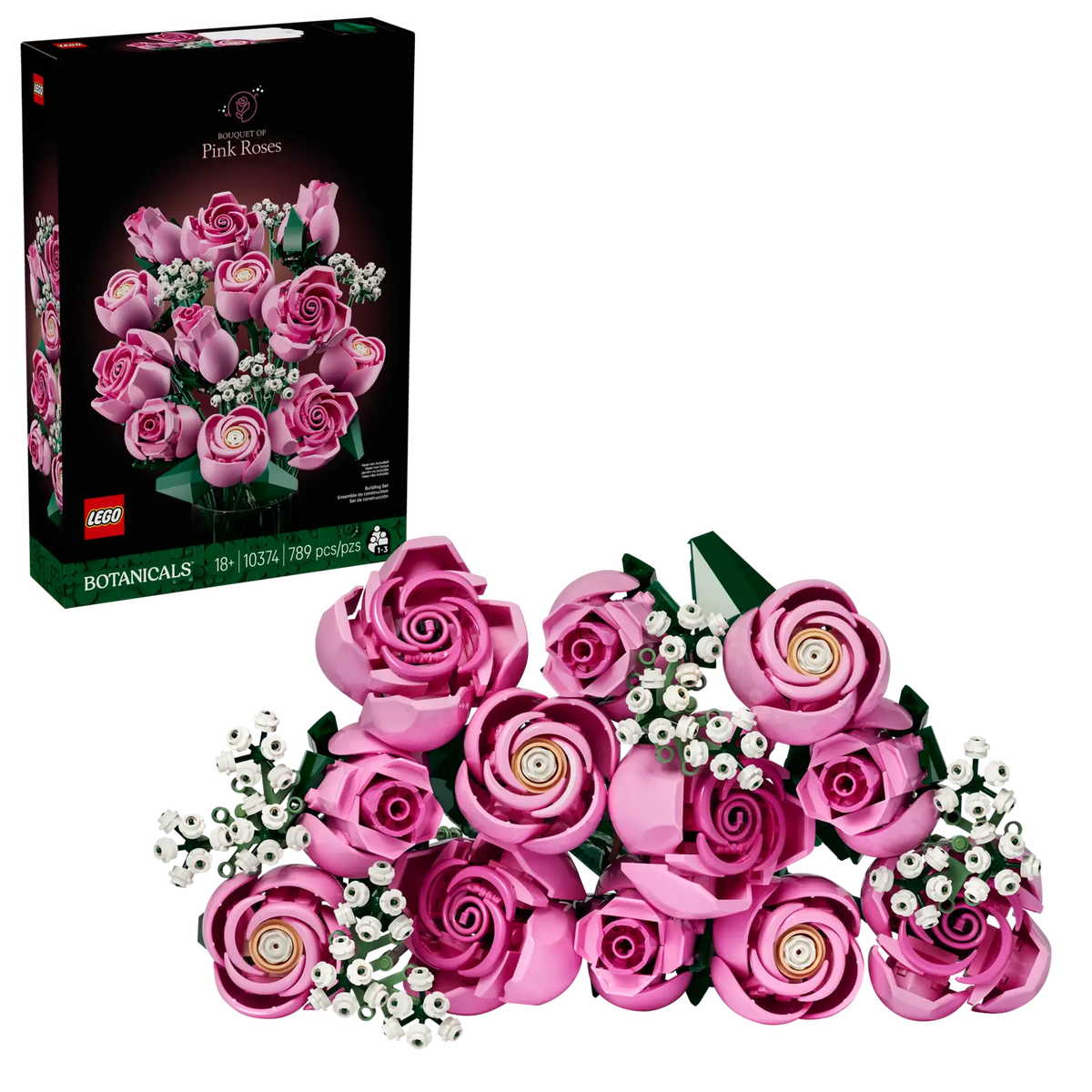 10374 Lego Bouquet di rose rosa