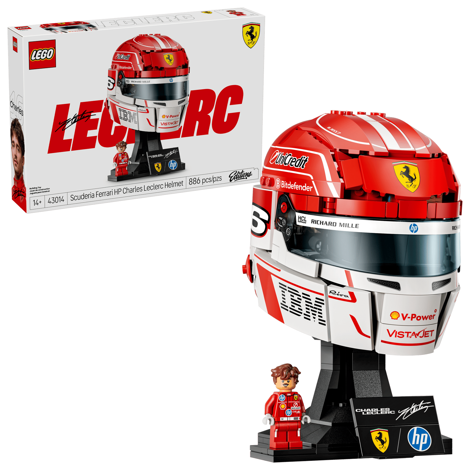 43014 Lego Editions V Casco di Charles Leclerc Scuderia Ferrari HP
