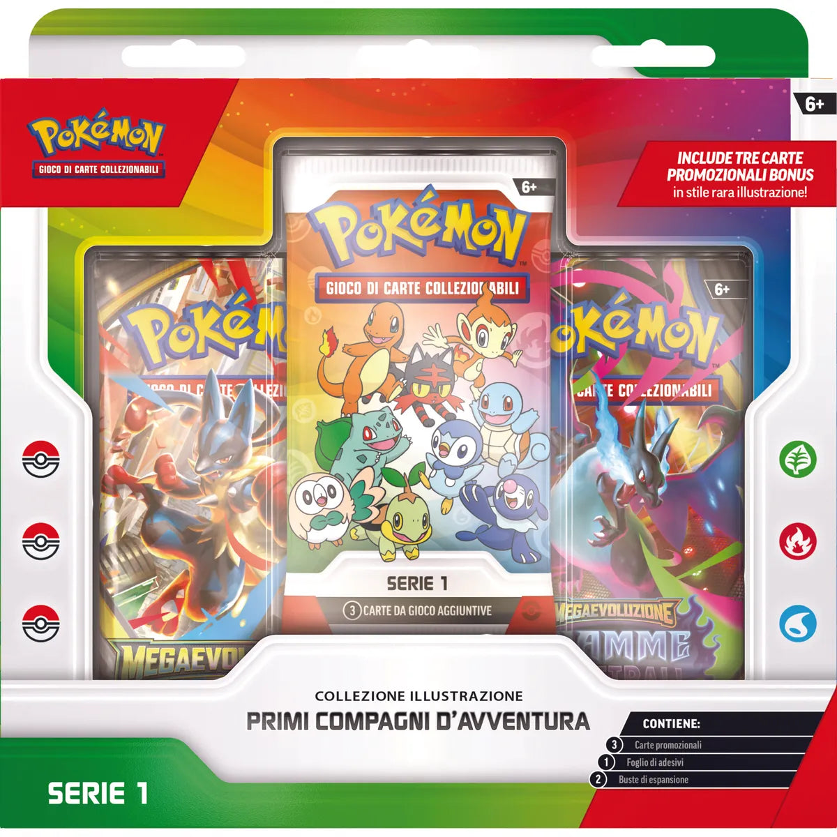Pokemon Collezione Illustrazione Primi Compagni d'Avventura